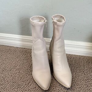 Steve Madden Cream Heeled Boots